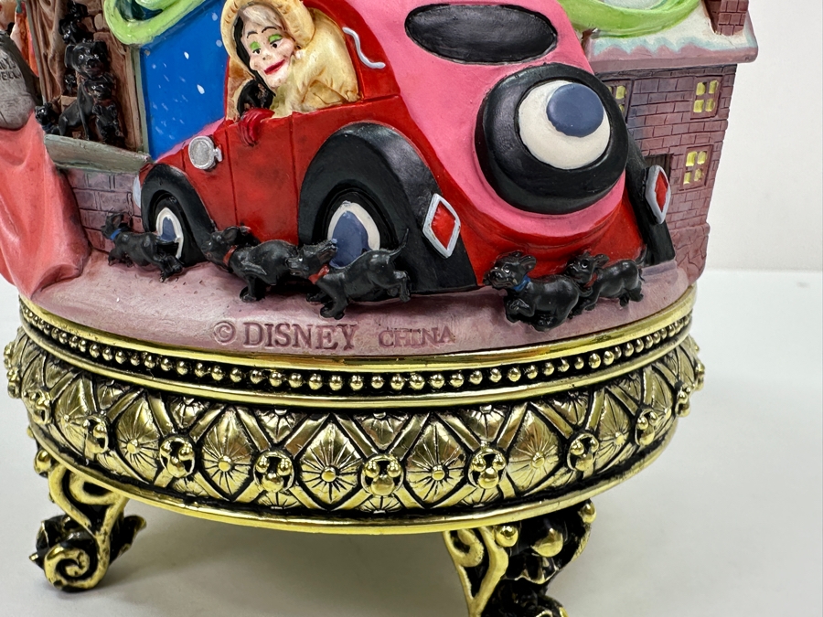 Walt Disney's Masters Of Animation Marc Davis 101 Dalmatians Musical Snow Globe Featuring Cruella De Vil With Original Box 9H [Photo 12]