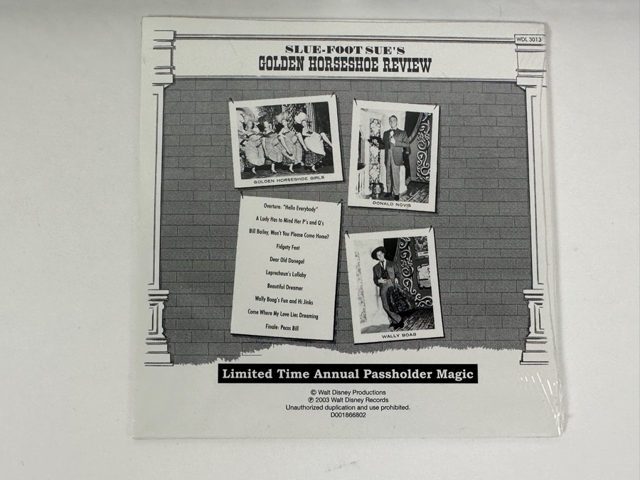 Pair Of Factory Sealed Walt Disney Records 60th Anniversary The Legacy Collection Disneyland CDs With Enchanting Illustrations And Original Concept Artwork And New Slue-Foot Sue's Golden Horseshoe Review CD Recorded At Disneyland [Photo 12]