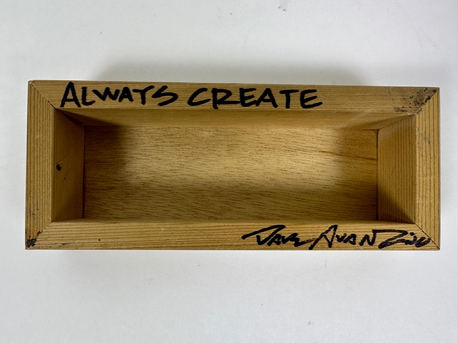 Disney Parks Dave Avanzino Artist Signed Wooden Print Titled 'Always Create' Signed Front And Back With Original Box 7.5W X 3D X 1.5H [Photo 3]