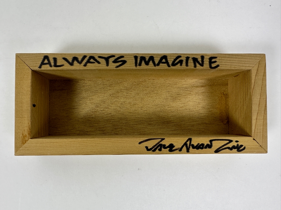 Disney Parks Dave Avanzino Artist Signed Wooden Print Titled 'Always Imagine' Signed Front And Back With Original Box 7.5W X 3D X 1.5H [Photo 4]