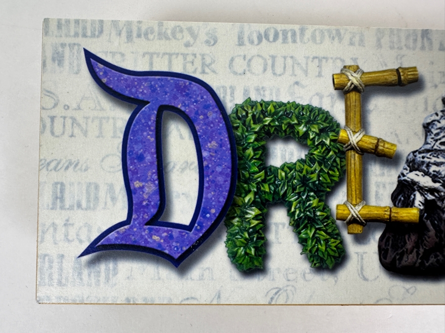 Disney Parks Dave Avanzino Artist Signed Wooden Print Titled 'Always Dream' Signed Front And Back With Original Box 7.5W X 3D X 1.5H [Photo 2]