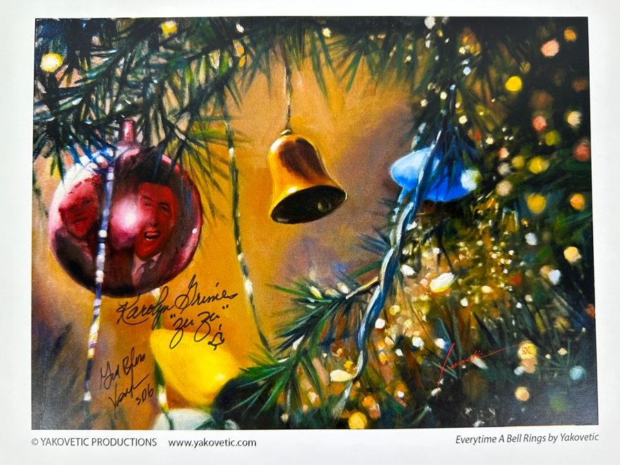 Yakovetic Artist Signed Print Titled 'Every Time A Bell Rings' From The Movie It's A Wonderful Life Also Signed By Actress Karolyn Grimes Who Played Zuzu Bailey In The Movie It's A Wonderful Life 10' X 8' [Photo 2]
