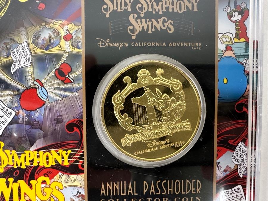 Limited Edition Of 2010 24k Gold Plated Commemorative Coin From Disney's California Adventure Park Silly Symphony Swings Annual Passholder Collector Coin Numbered 81 Of 2,010 [Photo 2]