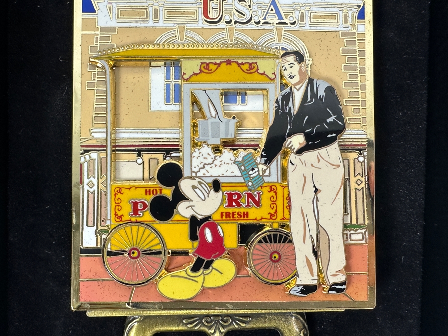 Disneyland Anniversary Collection Large Disney Trading Pin 'Greetings From Main Street, U.S.A.' Featuring Walt Disney And Mickey Mouse Disneyland 50th Anniversary Collectible Pin With Original Box [Photo 4]