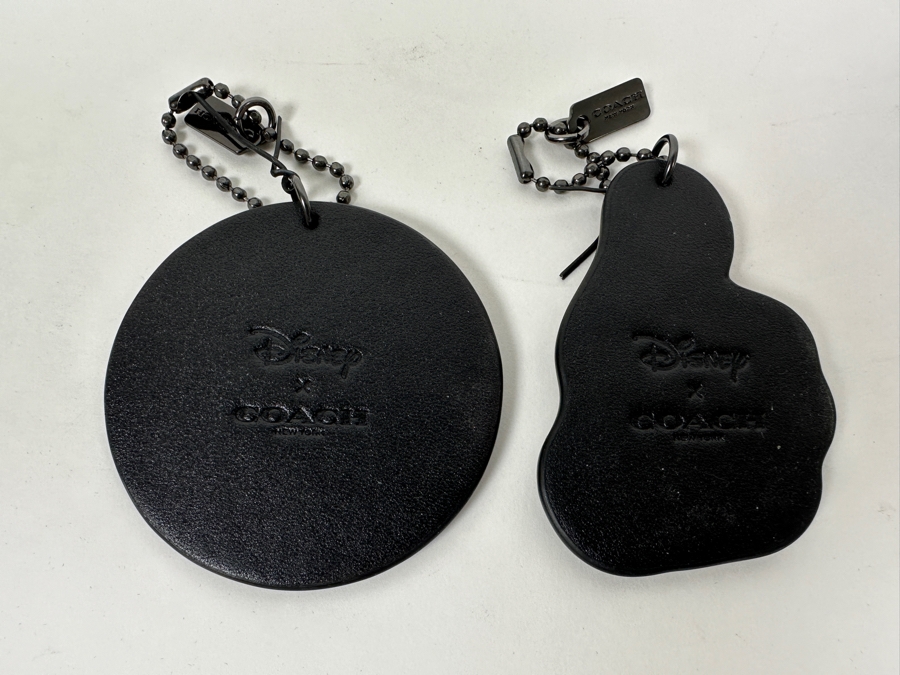 Pair Of Disney x Coach Mickey Mouse Leather Hangtag Bag Charm And Mickey Mouse Thumbs Up Tag Charm By Coach Handbags [Photo 6]
