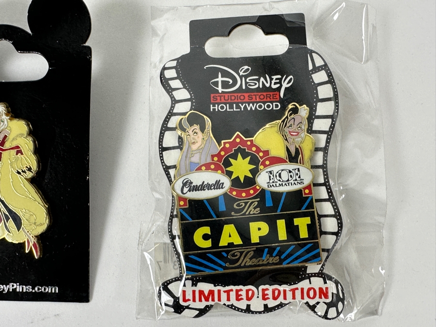 (3) Limited Edition Disney 101 Dalmatians Cruella De Vil Trading Pins And (1) Disney 101 Dalmatians Cruella De Vil Trading Pin [Photo 6]