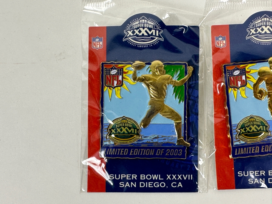 (3) Limited Edition Super Bowl XXXVII San Diego, CA NFL Trading Pins [Photo 2]