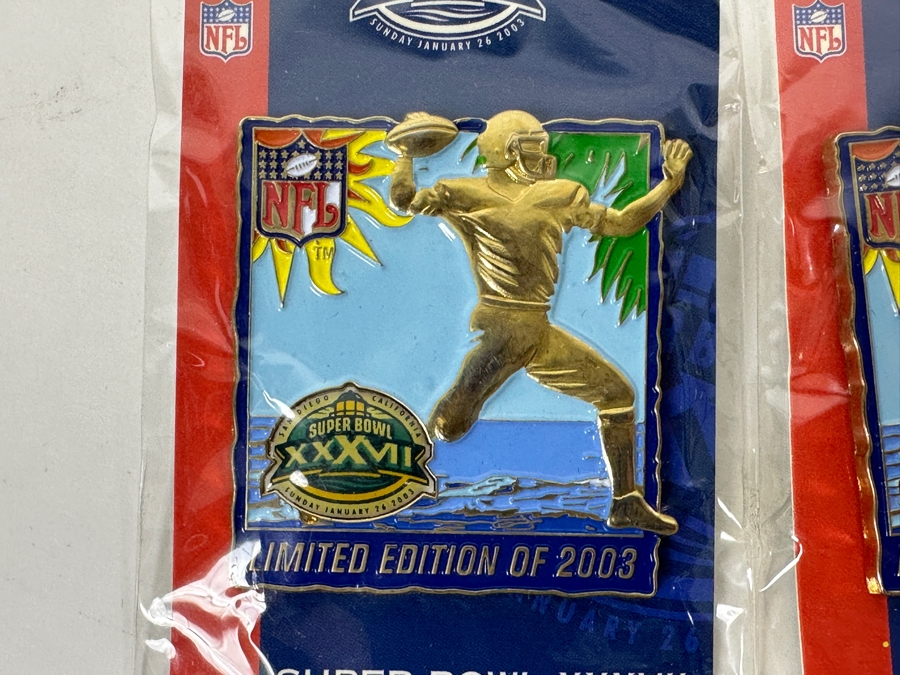 (3) Limited Edition Super Bowl XXXVII San Diego, CA NFL Trading Pins [Photo 3]