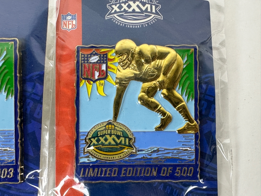 (3) Limited Edition Super Bowl XXXVII San Diego, CA NFL Trading Pins [Photo 7]