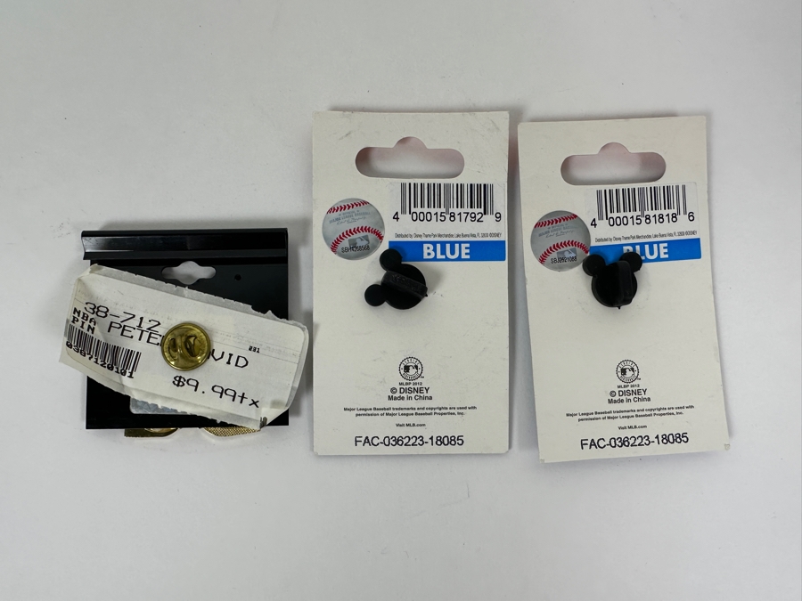 (2) Disney Collectible MLB Trading Pins Mickey Mouse LA Dodgers & Mickey Mouse Los Angeles Angels And (1) Peter David NBA Finals 2001 76ers Vs. Los Angeles Lakers Pin [Photo 9]