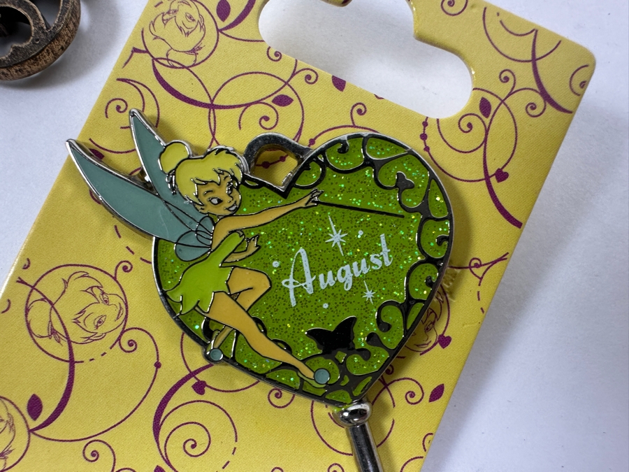 Collection Of Disneyland Collectibles Including Magic Key Trading Pin, Limited Edition Tinker Bell Trading Pin, Button, Disneyland Haunted Mansion Key And Star Wars May The 4th Be With You Key [Photo 6]