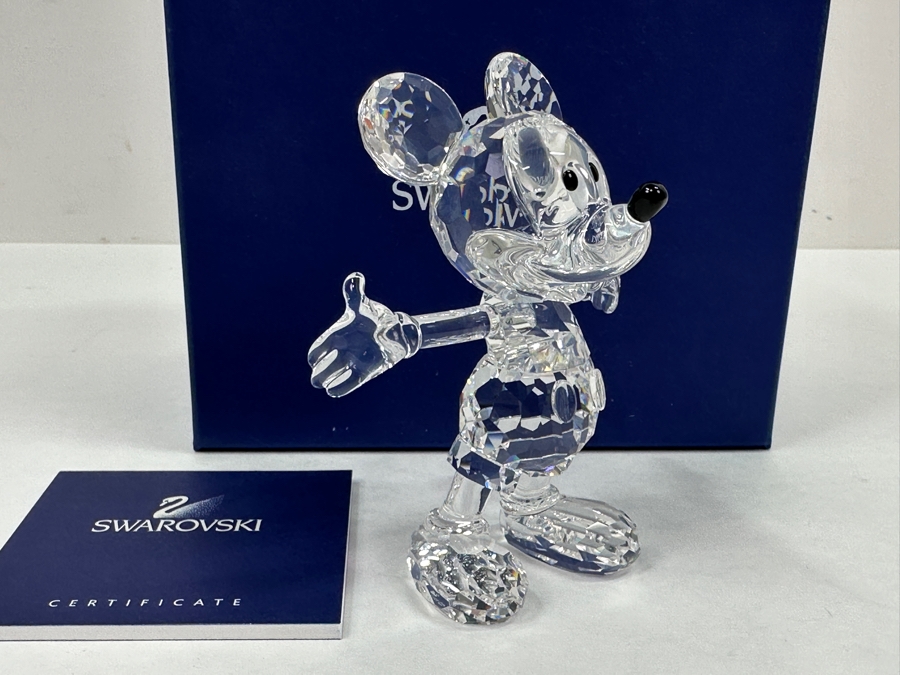 Swarovski Crystal Disney Mickey Mouse Figurine With Original Box 4'H [Photo 3]