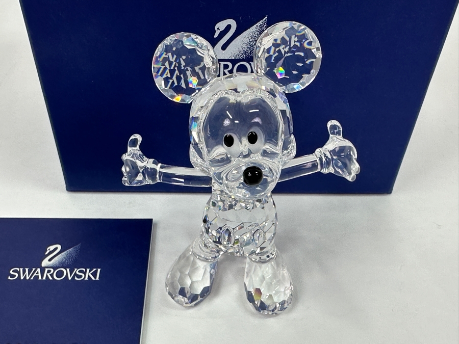 Swarovski Crystal Disney Mickey Mouse Figurine With Original Box 4'H [Photo 4]