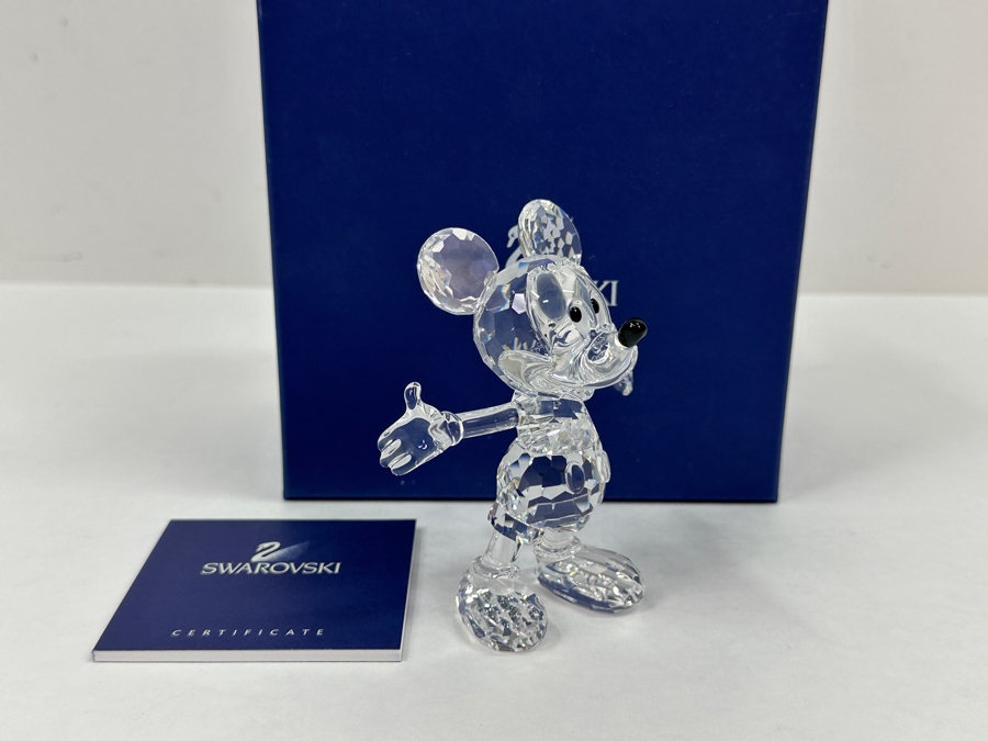 Swarovski Crystal Disney Mickey Mouse Figurine With Original Box 4'H [Photo 5]