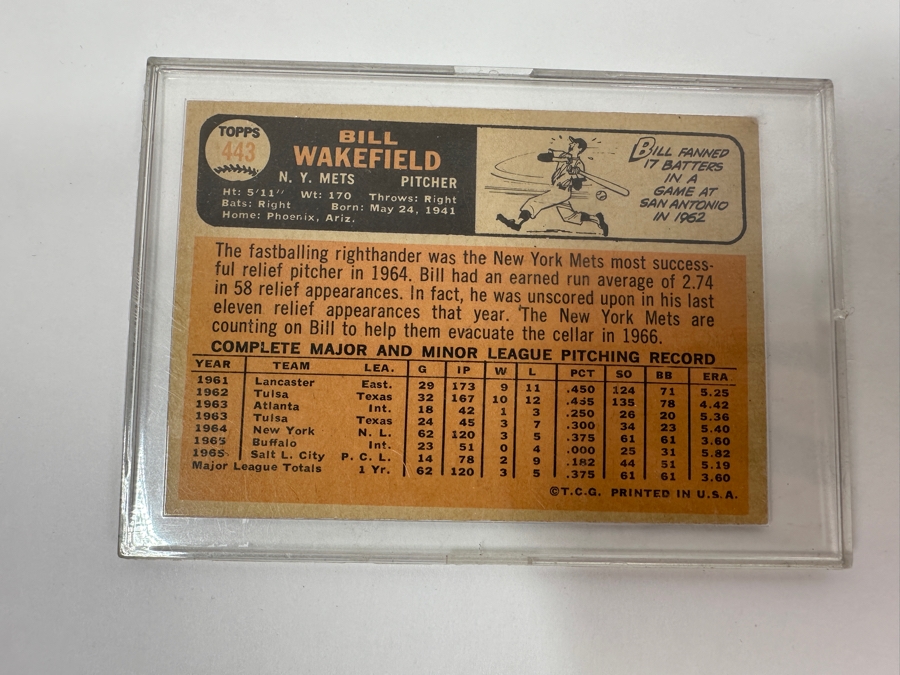 Nolan Ryan No Hitter #2 July 15, 1973 Pin, Nolan Ryan Baseball Card & Bill Wakefield Mets Pitcher Baseball Card [Photo 7]