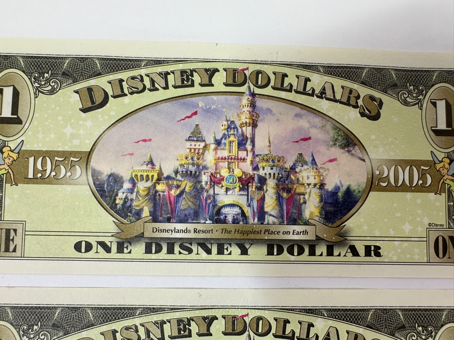 (2) 2005 Anniversary Series $1 One Disney Dollars Featuring Dumbo [Photo 4]
