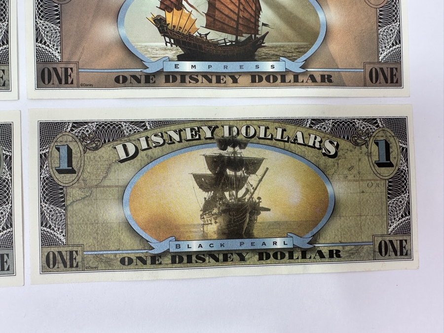 (6) Uncirculated 2007 Series Pirates Of The Caribbean $1 Dollar Disney Dollars Flying Dutchman, Empress & Black Pearl [Photo 12]