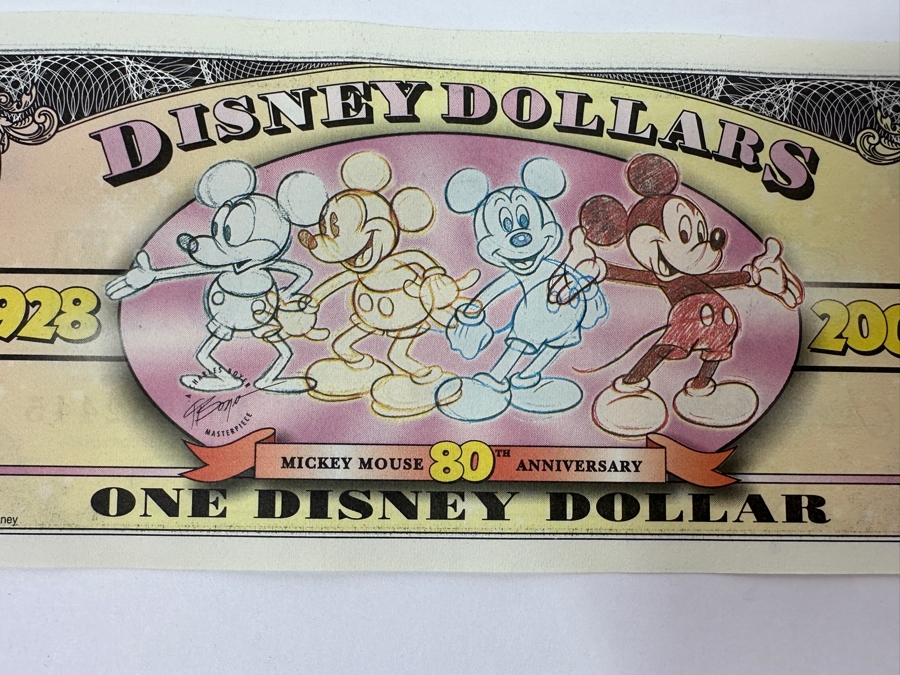 2008 Collector Series $1 One Disney Dollars Featuring Mickey Mouse C. 1930 [Photo 6]