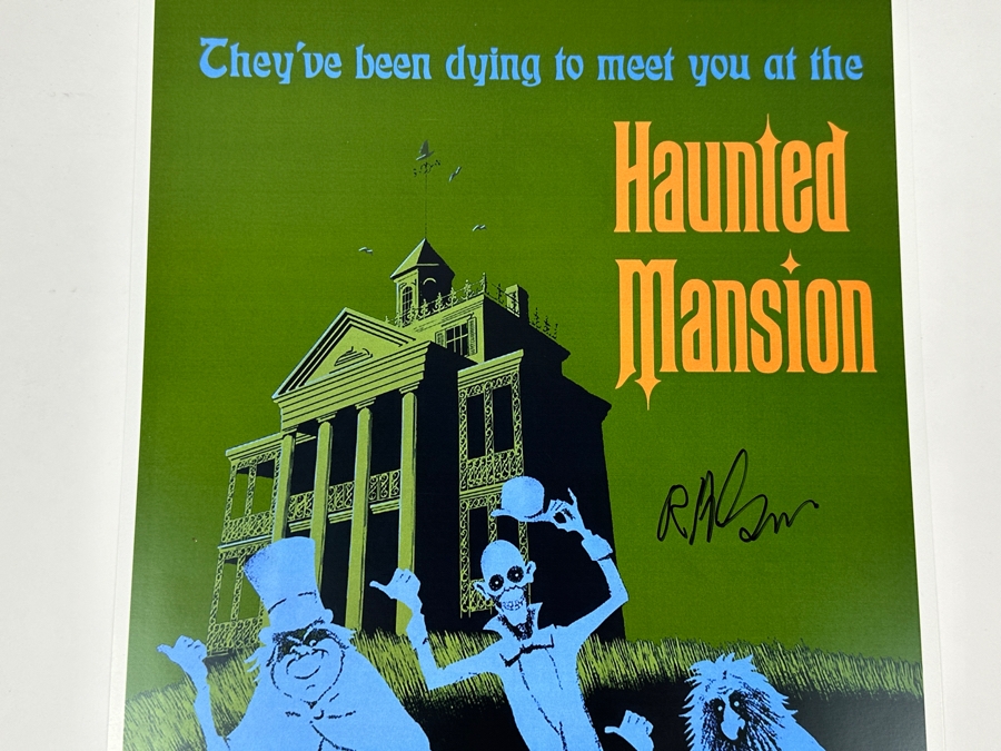 Artist Signed Walt Disney's Haunted Mansion New Orleans Square Disneyland Attraction Poster Signed By Disney Legend Imagineer Bob Gurr 12' X 18' [Photo 3]