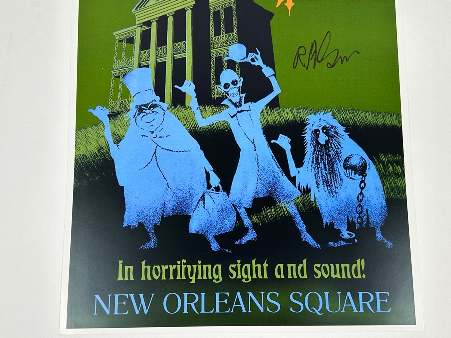 Artist Signed Walt Disney's Haunted Mansion New Orleans Square Disneyland Attraction Poster Signed By Disney Legend Imagineer Bob Gurr 12' X 18' [Photo 2]