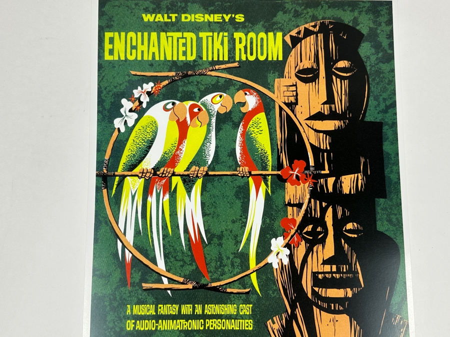 Artist Signed Walt Disney's Enchanted Tiki Room Disneyland Attraction Poster Signed By Disney Legend Imagineer Bob Gurr 12' X 18' [Photo 6]
