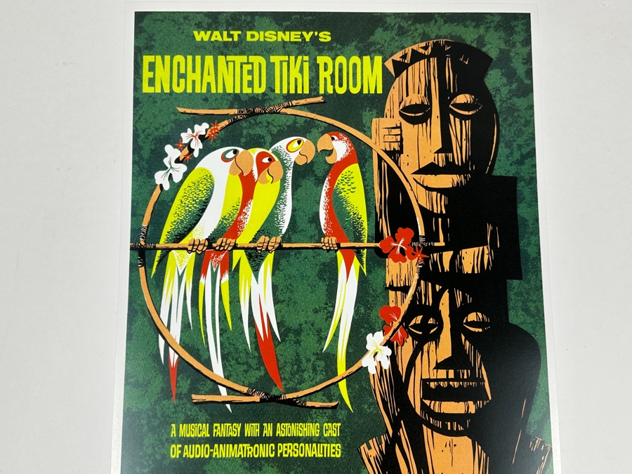 Artist Signed Walt Disney's Enchanted Tiki Room Disneyland Attraction Poster Signed By Disney Legend Imagineer Bob Gurr 12' X 18' [Photo 2]