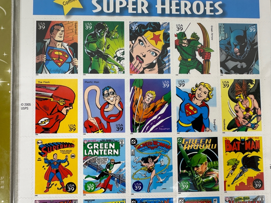 The Art Of Disney Romance Mint Stamps Sheet, The Art Of Disney Celebration Mint Stamps Sheet And DC Comics Super Heroes Mint Stamps Sheet [Photo 7]