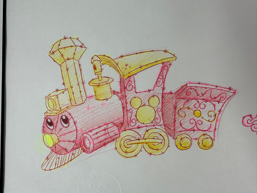 Original Disneyland Disney Parks Megan Matsumoto Hand-Drawn Illustration Of The Main Street Electrical Parade Floats Artist Signed 11 X 8.5 [Photo 5]