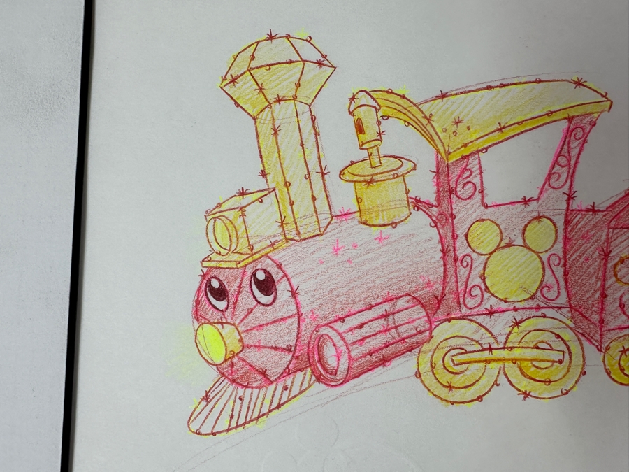 Original Disneyland Disney Parks Megan Matsumoto Hand-Drawn Illustration Of The Main Street Electrical Parade Floats Artist Signed 11 X 8.5 [Photo 6]