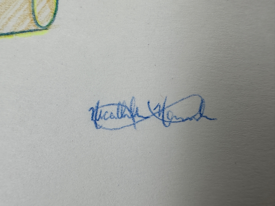 Original Disneyland Disney Parks Hand-Drawn Patriotic Illustration Of Drum With An American Flag Draped Over It 'To Honor America' Artist Signed Glows In Dark With Black Light 11 X 8.5 [Photo 8]