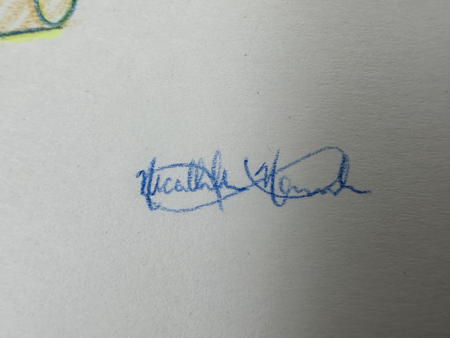 Original Disneyland Disney Parks Hand-Drawn Patriotic Illustration Of Drum With An American Flag Draped Over It 'To Honor America' Artist Signed Glows In Dark With Black Light 11 X 8.5 [Photo 7]