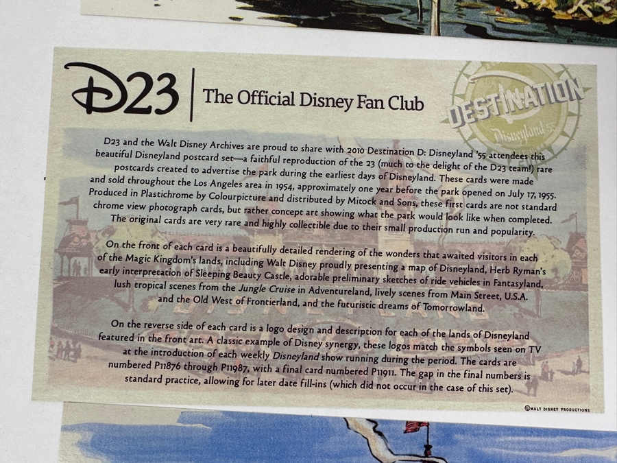 D23 Official Disney Fan Club Reprints Of 23 Vintage Disneyland Postcards [Photo 11]