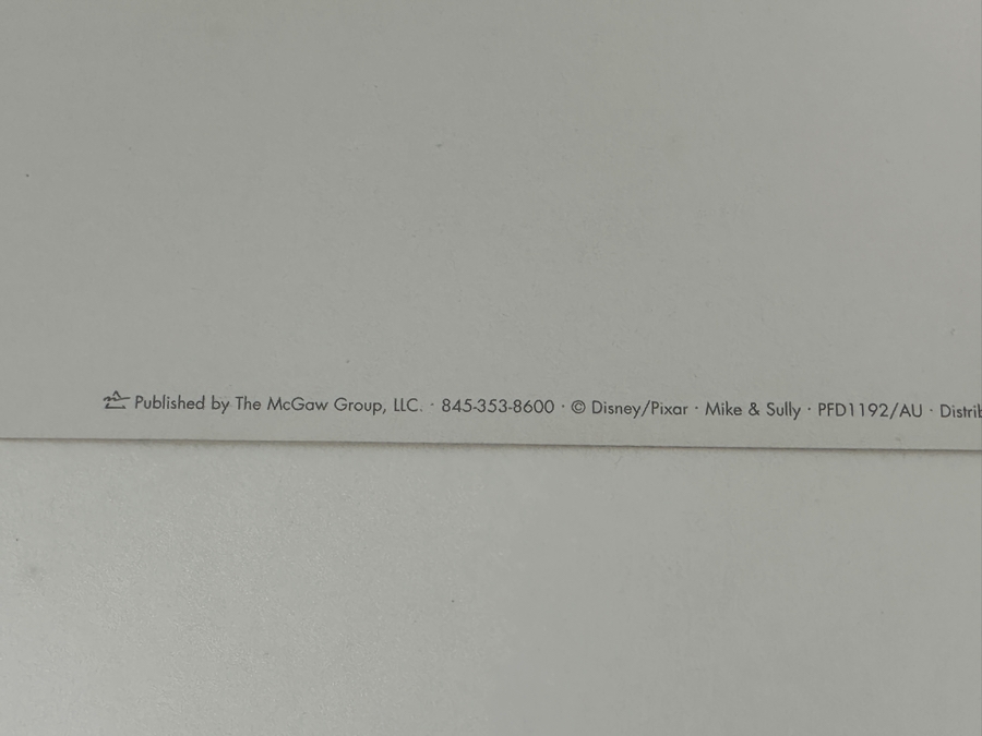 Disney / Pixar Monsters, Inc Print Mike & Sully 9 X 6.5 [Photo 4]