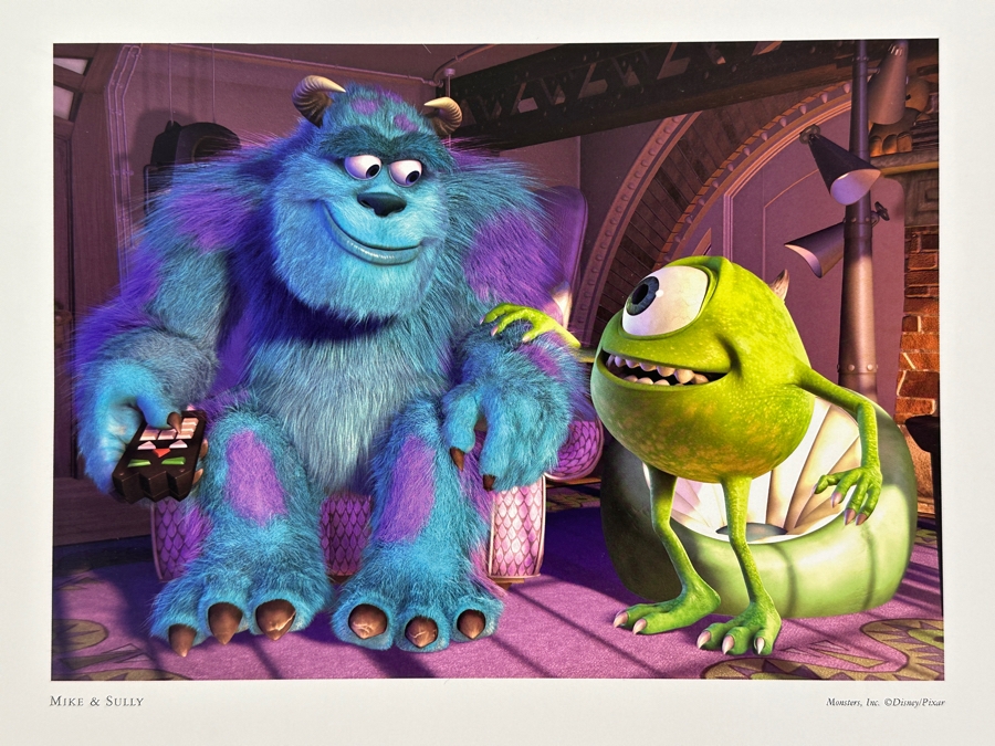 Disney / Pixar Monsters, Inc Print Mike & Sully 9 X 6.5