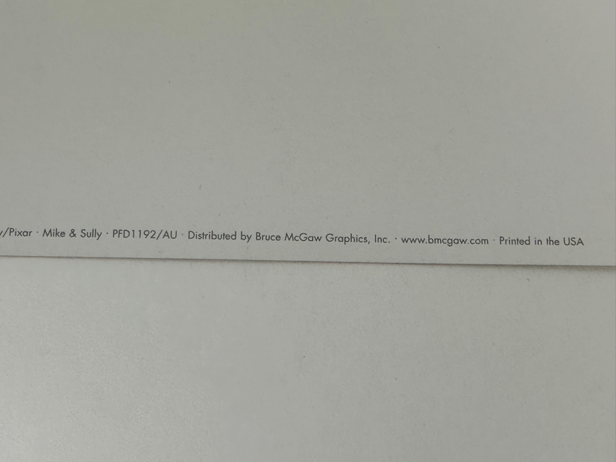 Disney / Pixar Monsters, Inc Print Mike & Sully 9 X 6.5 [Photo 5]