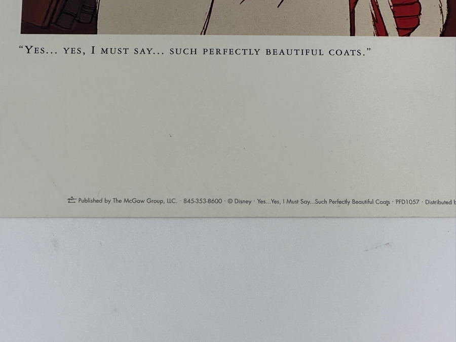 Disney 101 Dalmatians 'Yes... Yes, I Must Say... Such Perfectly Beautiful Coats.' Cruella De Vil Print 9 X 6.5 [Photo 4]