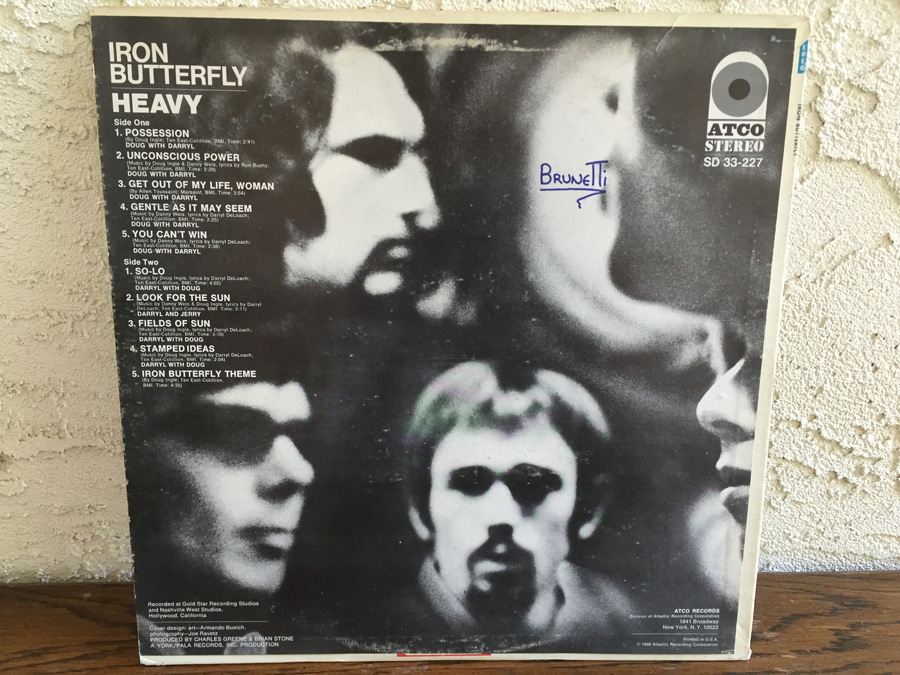 Iron Butterfly ‎ Heavy ATCO Records ‎ SD 33227