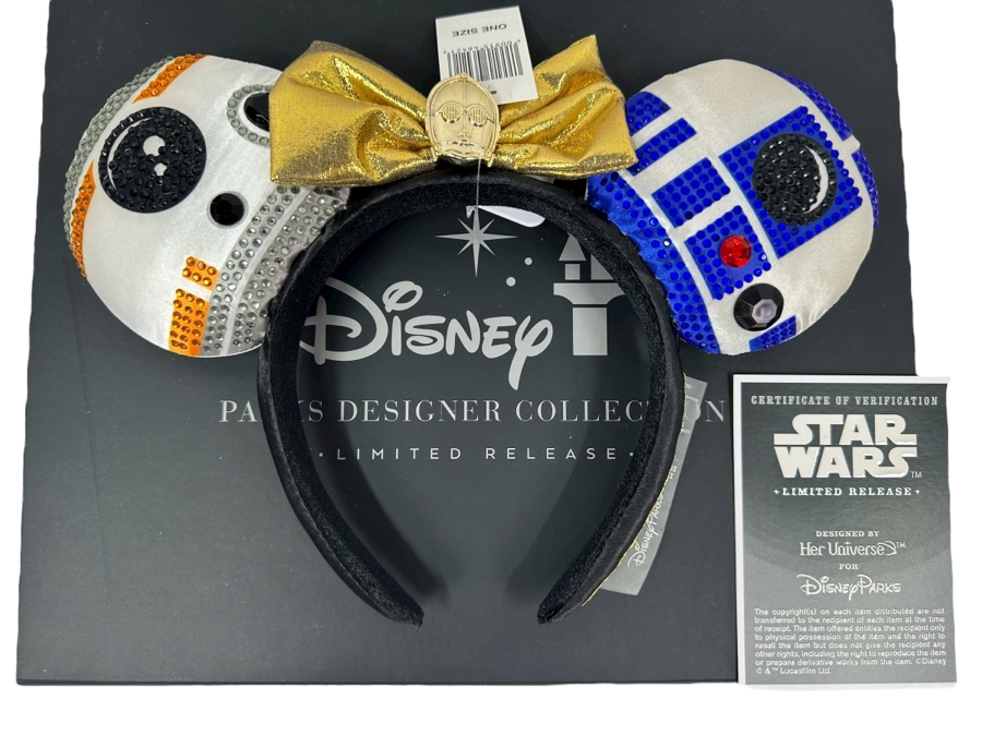 Disney Parks Designer Collection Star Wars Droid Ears Headband, Designed by actress Ashley Eckstein for Her Brand, Her Universe. 