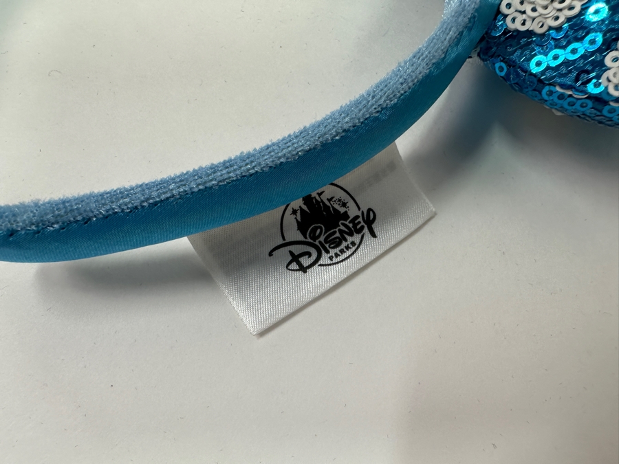 Disney Parks Minnie Mouse Teal Polka Dot and Sequin Bow Ears Headband [Photo 4]