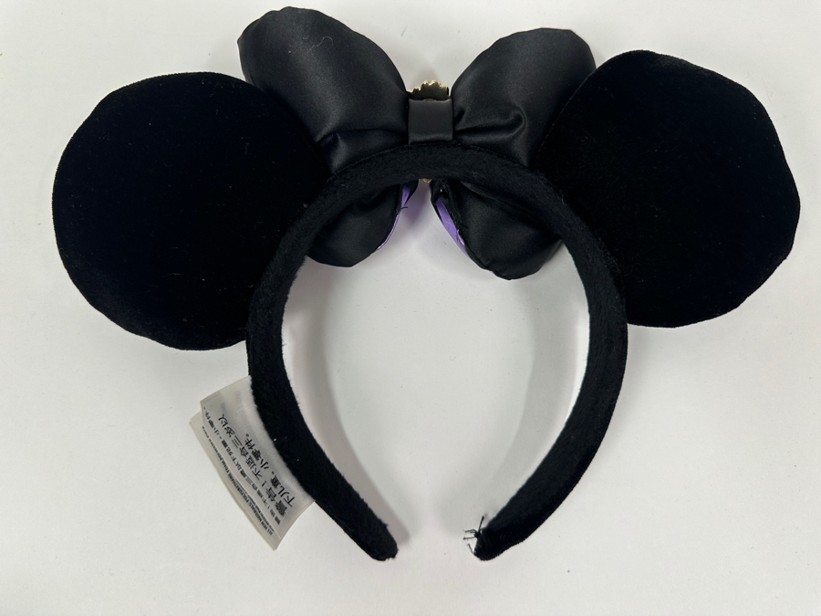 Disney Parks 2017 Minnie Mouse Halloween Skull Brooch Black and Purple Ears Headband [Photo 5]