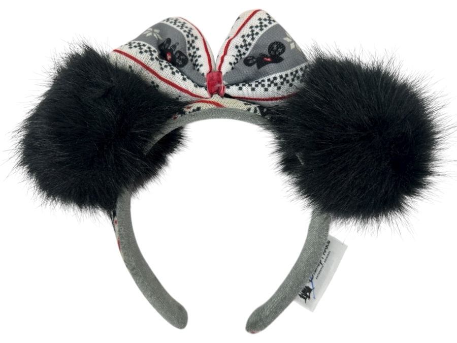 Disney Parks Minnie Mouse Ugly Christmas Sweater and Pom Pom Ears Headband