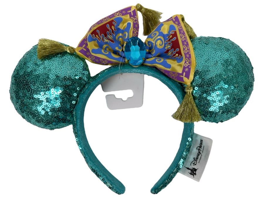 Disney Parks Minnie Mouse Aladdin Jasmine Magic Carpet Sequined Ears Headband