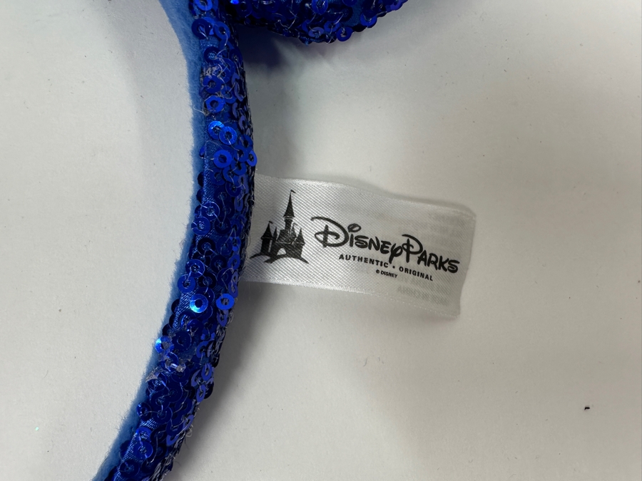 Disney Parks Minnie Mouse Blue and White Stars Sequin Ears Headband [Photo 5]