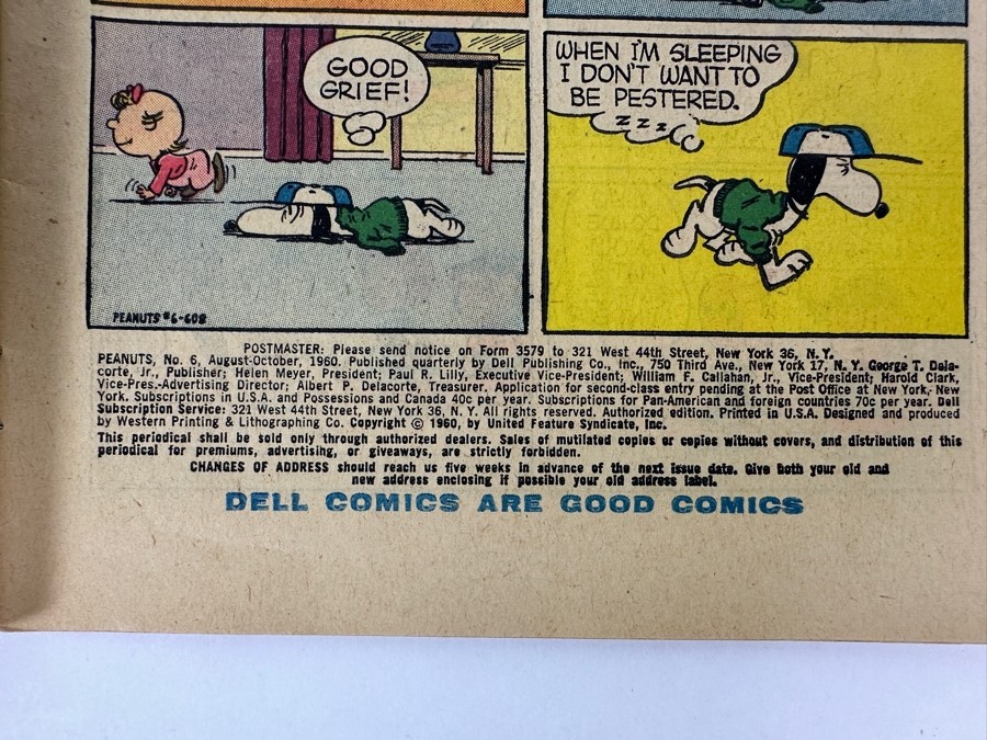 Vintage 1960 Dell Comics Peanuts #6 10 Cent Comic Book [Photo 5]
