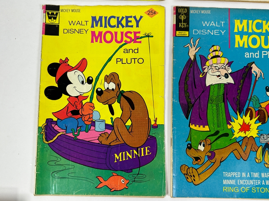 (6) Vintage Gold Key Comics Walt Disney: Mickey Mouse, Mickey Mouse And Goofy, Walt Disney Showcase Mickey And The Sleuth And Mickey Mouse And Pluto Comic Books [Photo 4]