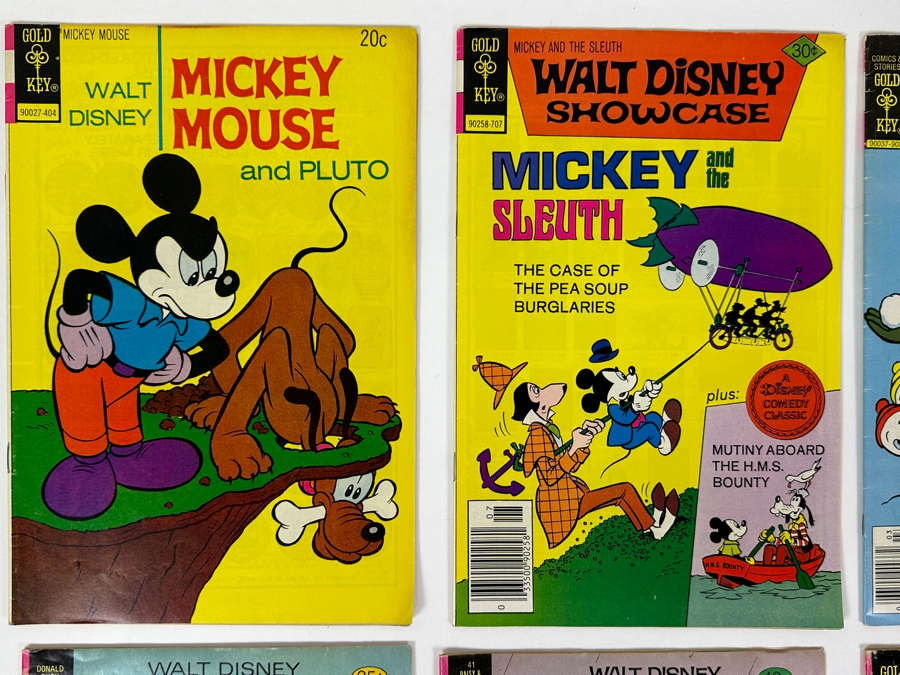 (6) Vintage Gold Key Comics Walt Disney Comic Books: Mickey Mouse And Pluto, Walt Disney Showcase, Donald Duck And Daisy And Donald Comic Books [Photo 2]