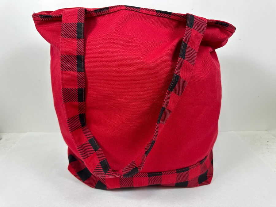 Disney Parks Disneyland Resorts Holiday Mickey Mouse & Minnie Mouse Red And White Large Canvas Tote Bag Limited Release New With Tags [Photo 6]