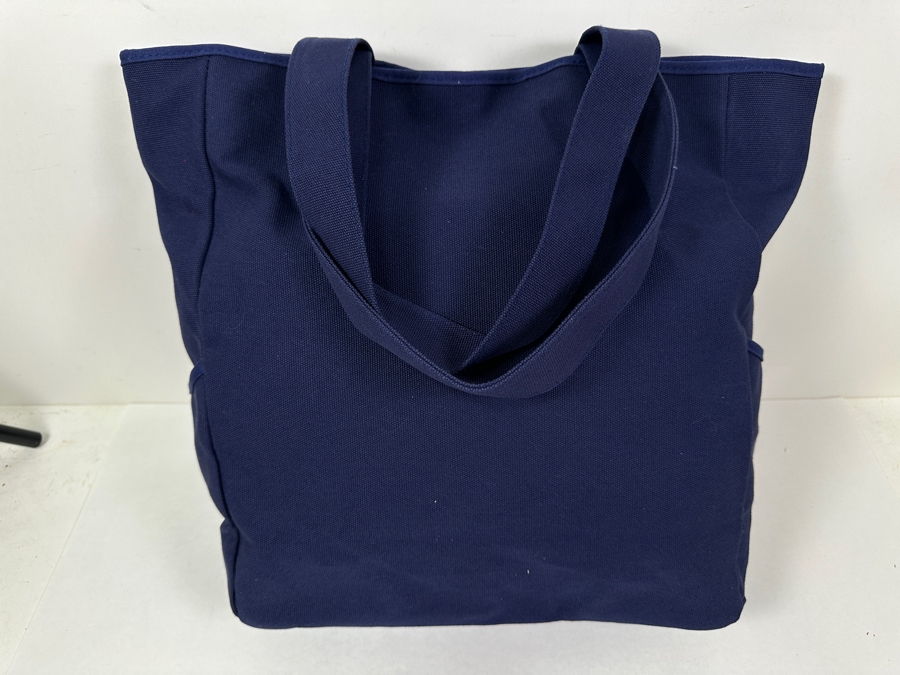 Disney Parks Disneyland Resorts Holiday Snowman Blue Large Canvas Tote Bag Limited Release [Photo 3]