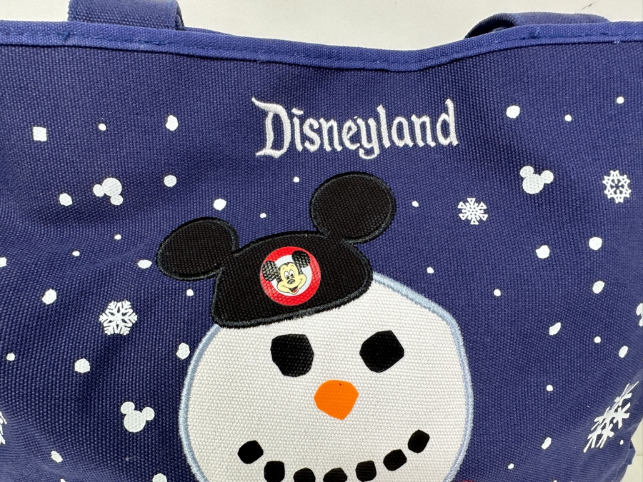 Disney Parks Disneyland Resorts Holiday Snowman Blue Large Canvas Tote Bag Limited Release [Photo 2]