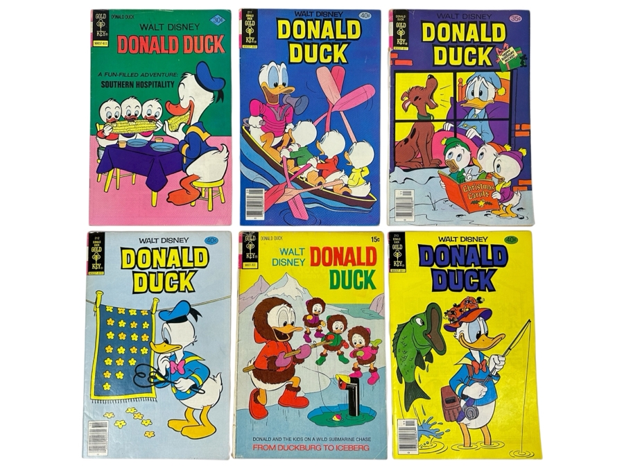 (6) Vintage Gold Key Walt Disney Donald Duck Comic Books